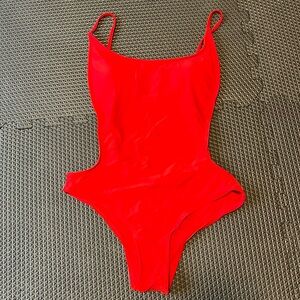 Red One Piece Bathing Suit